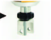 Adjustable rebound damping Adjuster wheel or slot above the eye end or on the reservoir